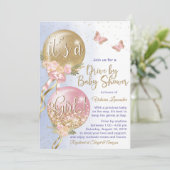 Ballons Butterfly Covid drive by Baby shower Kaart (Staand voorkant)