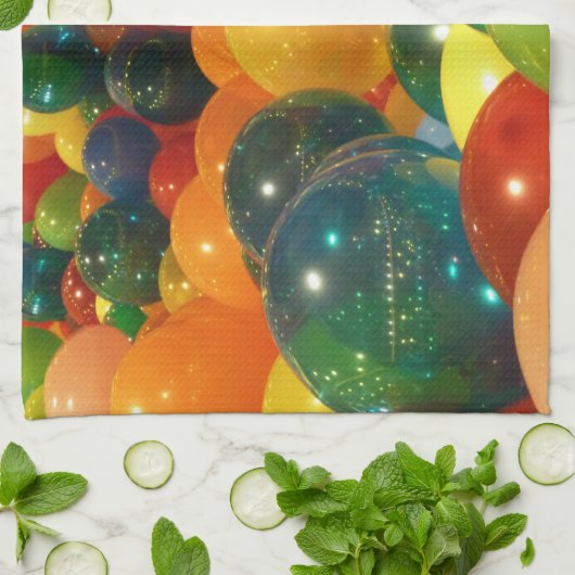 Ballons Colorful Party-ontwerp Theedoek (Gevouwen)