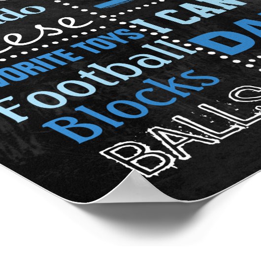 Ballons eerste verjaardagskalkbordbord poster (Hoek)