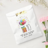 Ballons en Cadeaus met leeftijd en tekst Bedankzakje (Gezegeld)