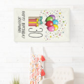 Ballons en Cadeaus met leeftijd en tekst Spandoek (Insitu)