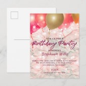 Ballons en sproeten op papierfeest briefkaart (Voorkant / Achterkant)