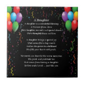 Ballons en Streamers - Daughter Poem Tile Tegeltje (Voorkant)