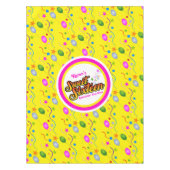 Ballons en Streamers op kleurrijke, zoete zestien Tafelkleed (Voorkant)