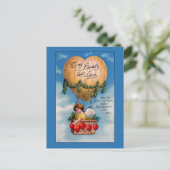 Ballons en Victoriaans harten Valentijn Feestdagenkaart (Staand voorkant)