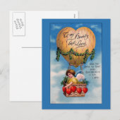 Ballons en Victoriaans harten Valentijn Feestdagenkaart (Voorkant / Achterkant)