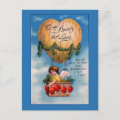 Ballons en Victoriaans harten Valentijn Feestdagenkaart (Voorkant)