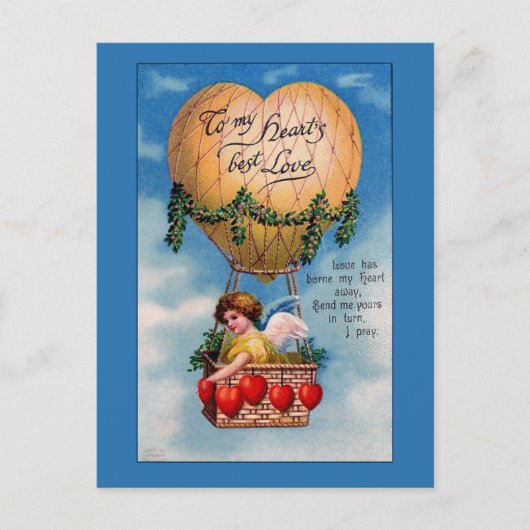 Ballons en Victoriaans harten Valentijn Feestdagenkaart (Voorkant)