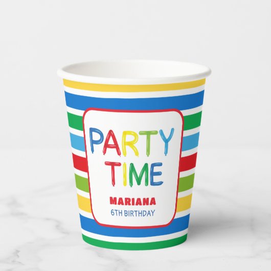 Ballons feesttijd Papieren beker (Voorkant)