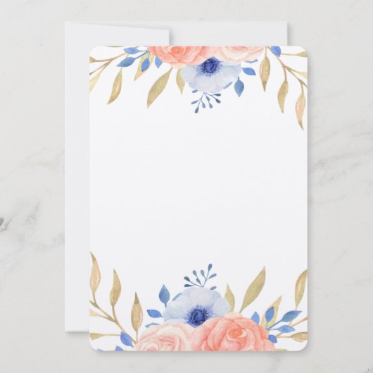 Ballons Floral Baby shower Kaart (Achterkant)