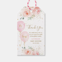 Ballons Floral Twins Baby shower Dank u voor uw gu Cadeaulabel