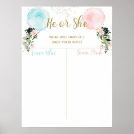 Ballons Gegoten je stem, meisje of Poster