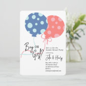 Ballons Gender Reveal Party Kaart (Staand voorkant)