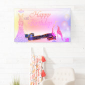 Ballons, glas, hiel, Glitter Dress Ombre Spandoek (Insitu)