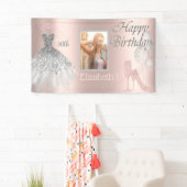 Ballons, Glass, Hiel, Dress, Roos Gold Photo Spandoek (Insitu)