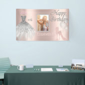Ballons, Glass, Hiel, Dress, Roos Gold Photo Spandoek (Beurs)