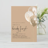 Ballons Gold Ivory QR Code 21e verjaardag Kaart (Staand voorkant)