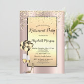 Ballons, goudConfetti Roos Gold Retirement Kaart (Staand voorkant)