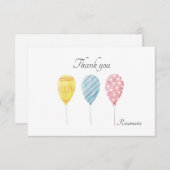 Ballons in Waterverf Hartelijk dank Bedankkaart (Voorkant / Achterkant)