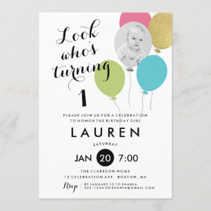 Ballons Kijk wie er van de Birthday Party foto's m Kaart