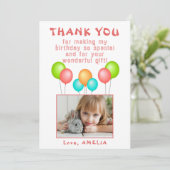 Ballons Kinderen Birthday Foto: Bedankkaart (Staand voorkant)