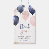 Ballons marine roze, gouden geslacht onthullen gun cadeaulabel (Voorkant)