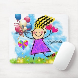 Ballons Meisje Florale Muismat! Muismat