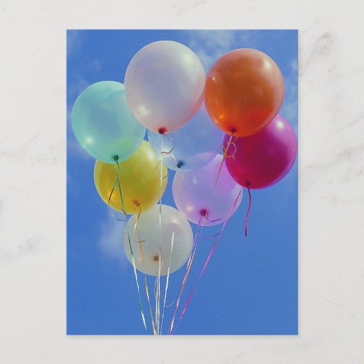 Ballons met blauwe lucht briefkaart (Voorkant)