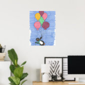 Ballons met Poster van Penguin Art afdrukken (Thuiskantoor)