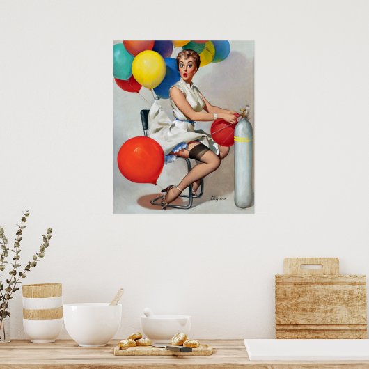 Ballons omhoog poster (Keuken)
