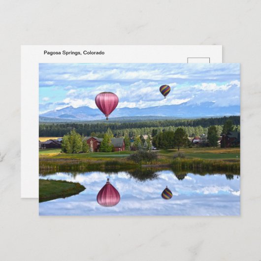 Ballons over Pagosa Springs Golfcursus, Colorado Briefkaart (Voorkant / Achterkant)