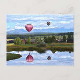 Ballons over Pagosa Springs Golfcursus, Colorado Briefkaart
