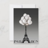 Ballons Paris Eiffel Tower Glam Chic Grey Kaart (Voorkant)