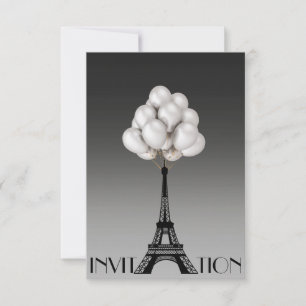 Ballons Paris Eiffel Tower Glam Chic Grey Kaart