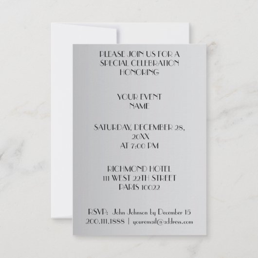 Ballons Paris Eiffel Tower Glam Chic Grey Kaart (Achterkant)