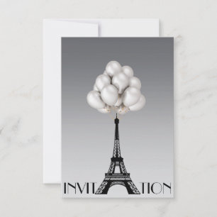 Ballons Paris Eiffel Tower Glam Chic Grey Kaart