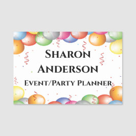 Ballons Party Celebration Design Name Tag