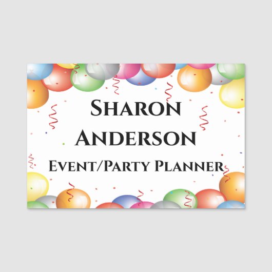 Ballons Party Celebration Design Name Tag (Voorkant)