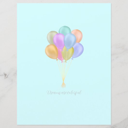 Ballons pastel papier blad (Achterkant)