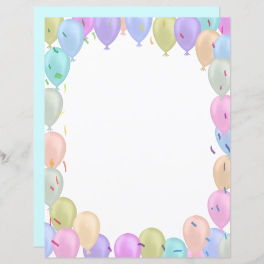 Ballons pastel papier blad (Voorkant / Achterkant)