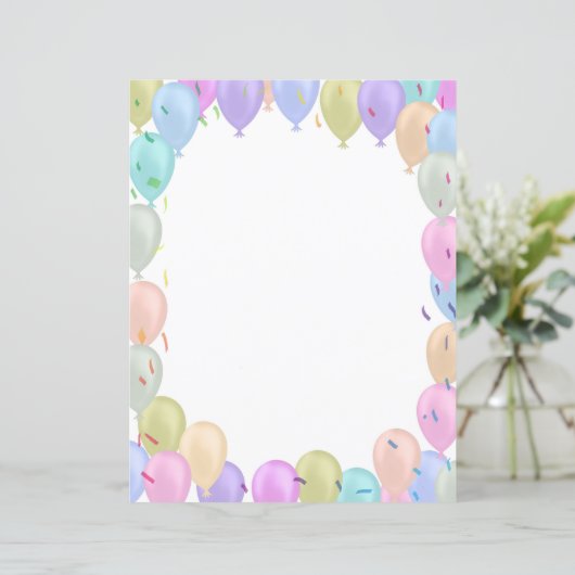 Ballons pastel papier blad (Staand voorkant)