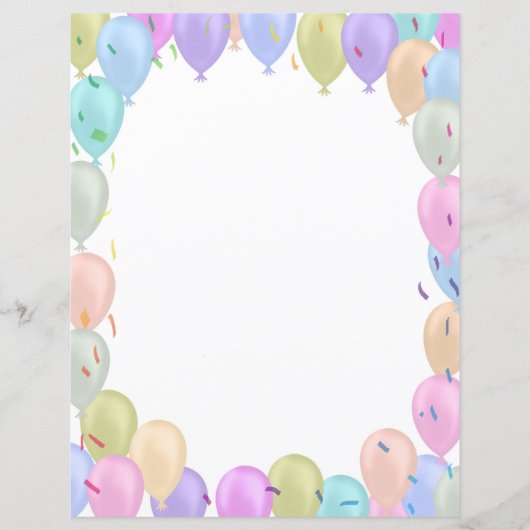 Ballons pastel papier blad (Voorkant)