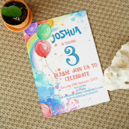 Ballons Regenboog I Custom Foto Verjaardagsfeestje Kaart