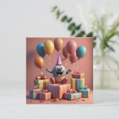 Ballons schattig artwork platte kaart (Staand voorkant)