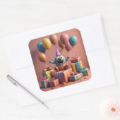 Ballons schattig kunstwerk vierkante sticker (Envelop)