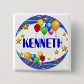 Ballons & sterren ~ Naam Button (Voorkant)