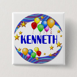Ballons & sterren ~ Naam Button