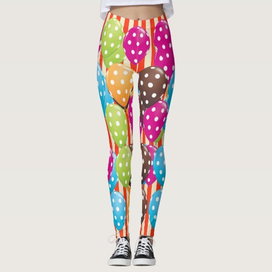 Ballons Stripes polka stipt circus Leggings (Voorkant)