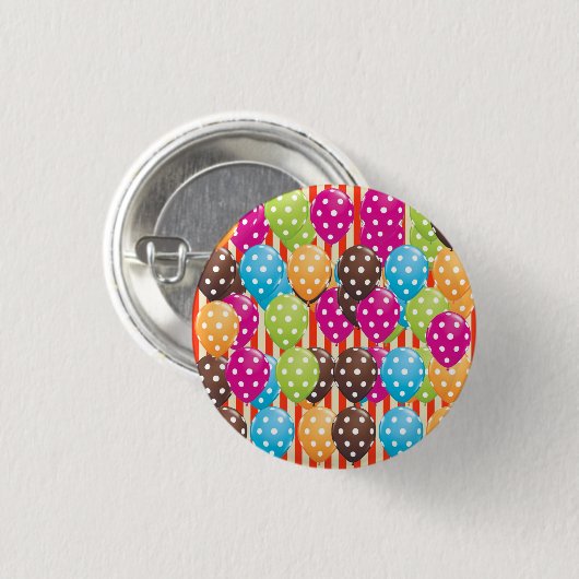 Ballons Stripes polka stipt circus Ronde Button 3,2 Cm (Voorkant /achterkant)