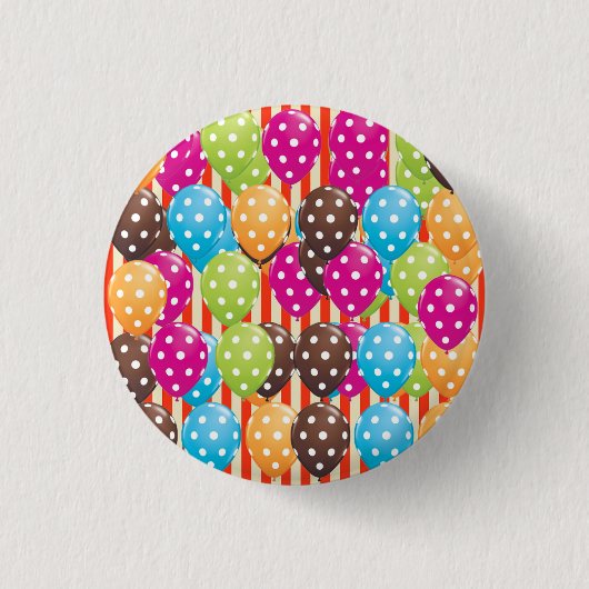 Ballons Stripes polka stipt circus Ronde Button 3,2 Cm (Voorkant)
